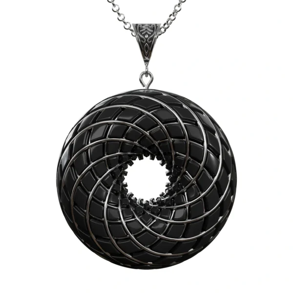 C60 Shungite - iTorus iZ Crystal Toroidal Pendant - Image 2